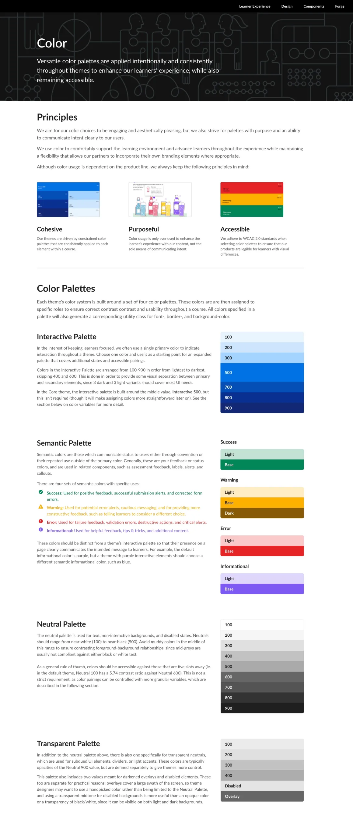 Page layout after the IA redesign