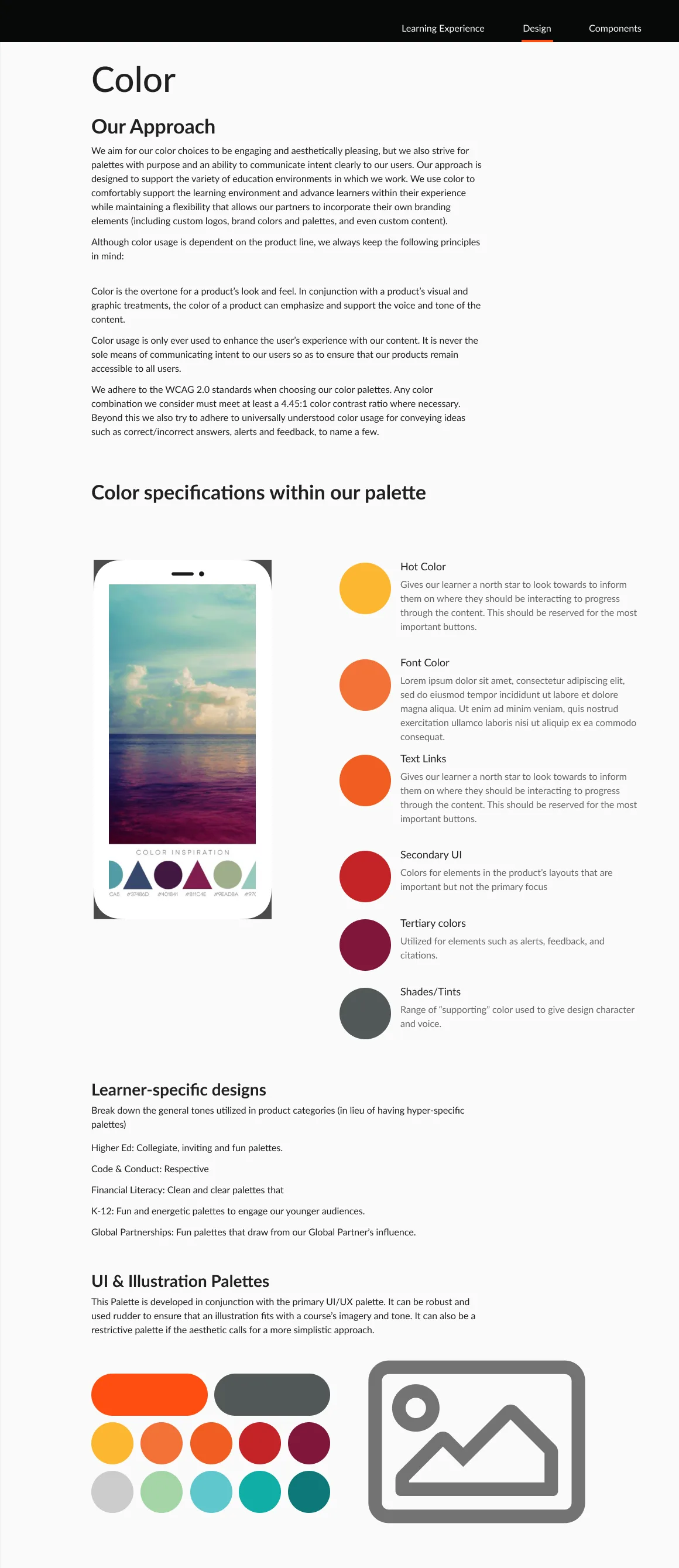 Page layout before the IA redesign