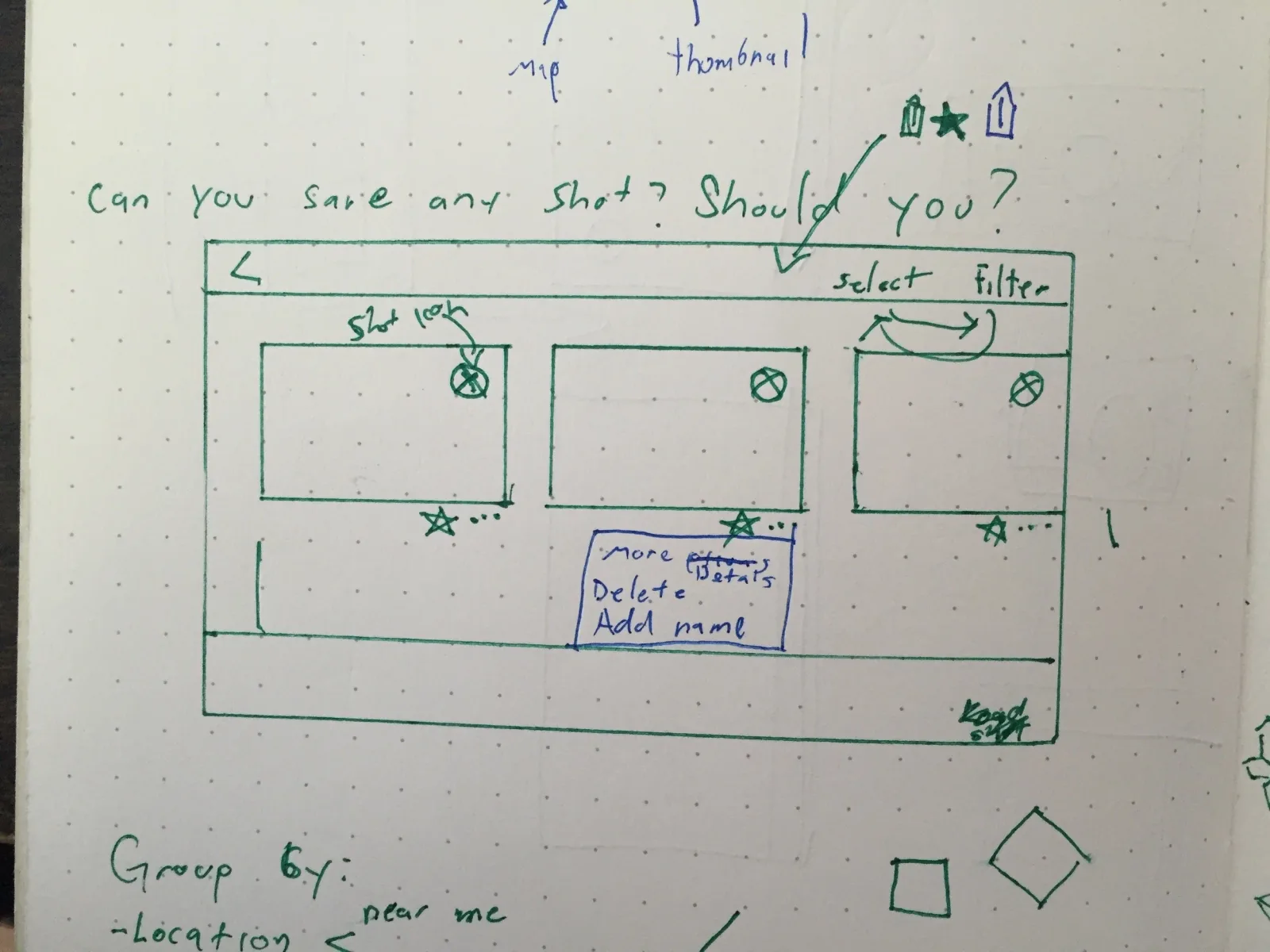 Smart shot list sketch
