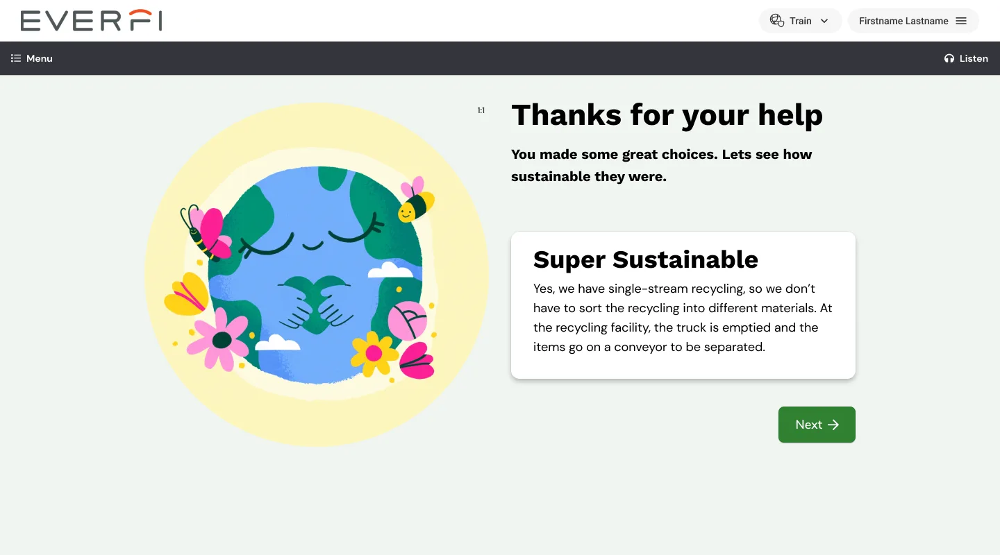 Proof of concept — game results, 100% score