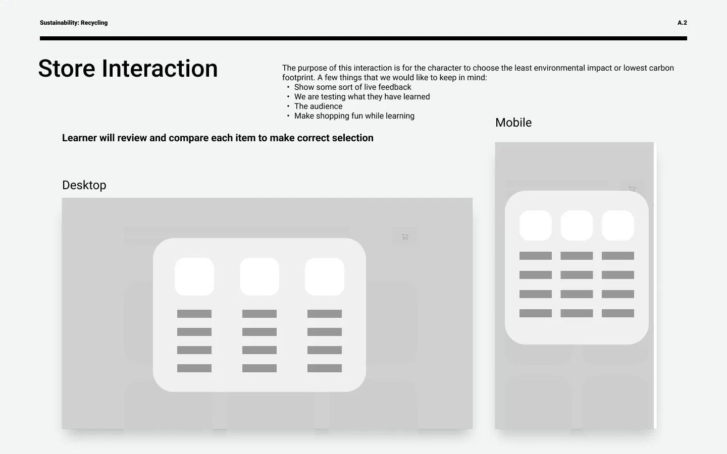 Layout ideation, interaction concept 02