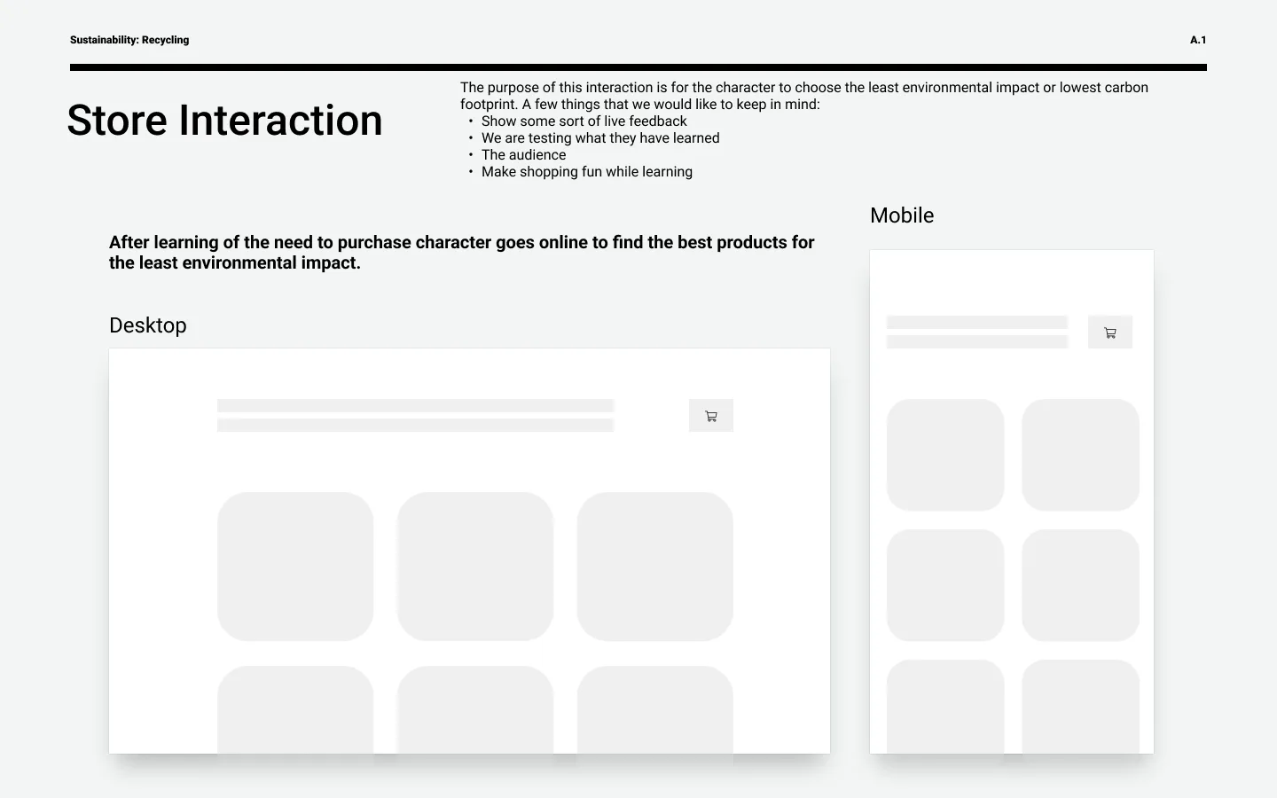 Layout ideation, interaction concept 01