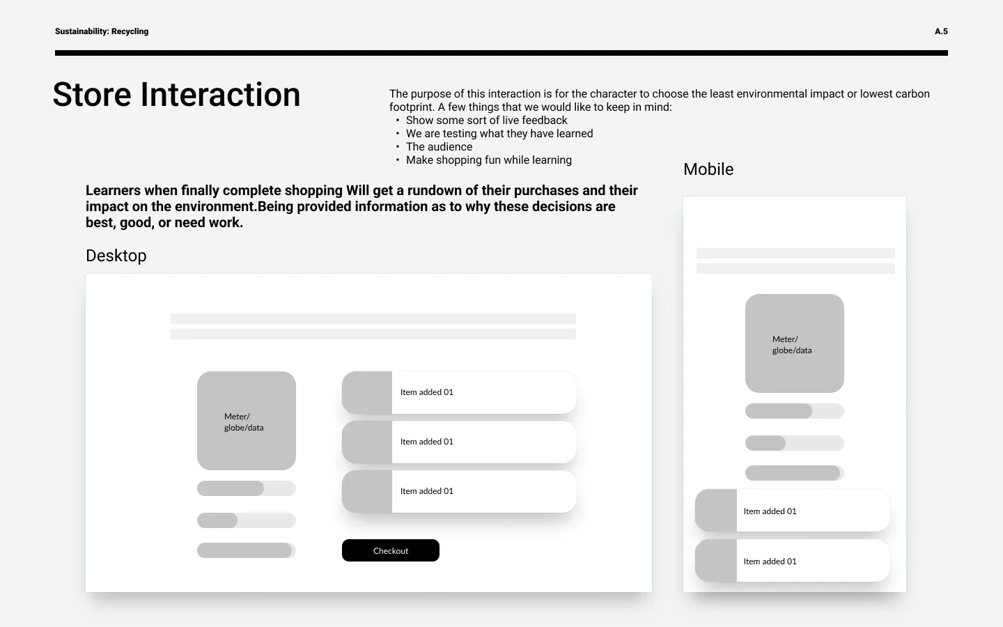 Layout ideation, interaction concept 05