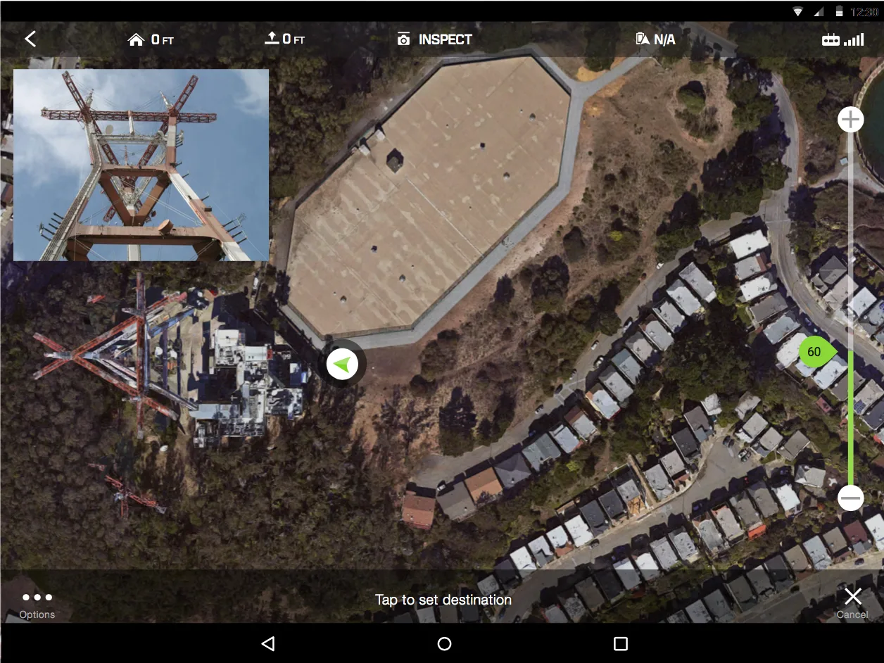 User can tap anywhere on the map to select a destination